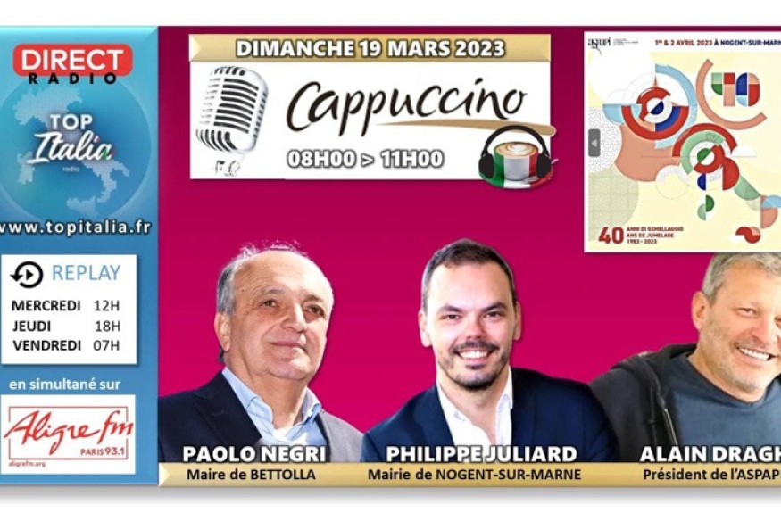 Cappuccino # 19 mars 2023 - invités Paolo Negri, Jacques JP Martin, Philippe Julliard et Alain Draghi